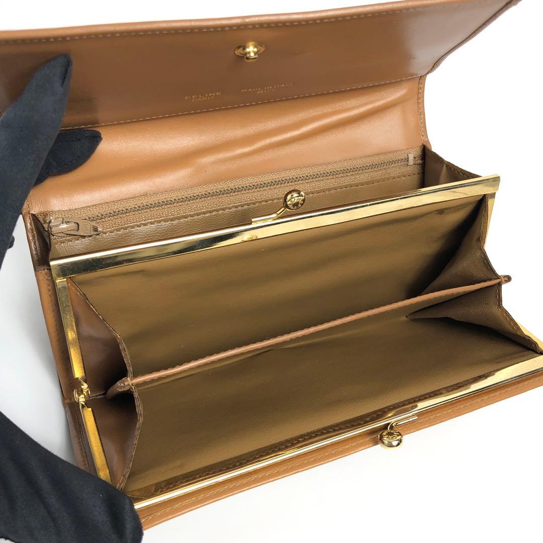 Celine Long Wallet With Clasp Macadam Vintage Triomphe