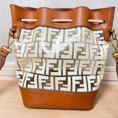 Fendi Montresor Zucca Pattern Clear Drawstring Bucket Bag Leather — view 3