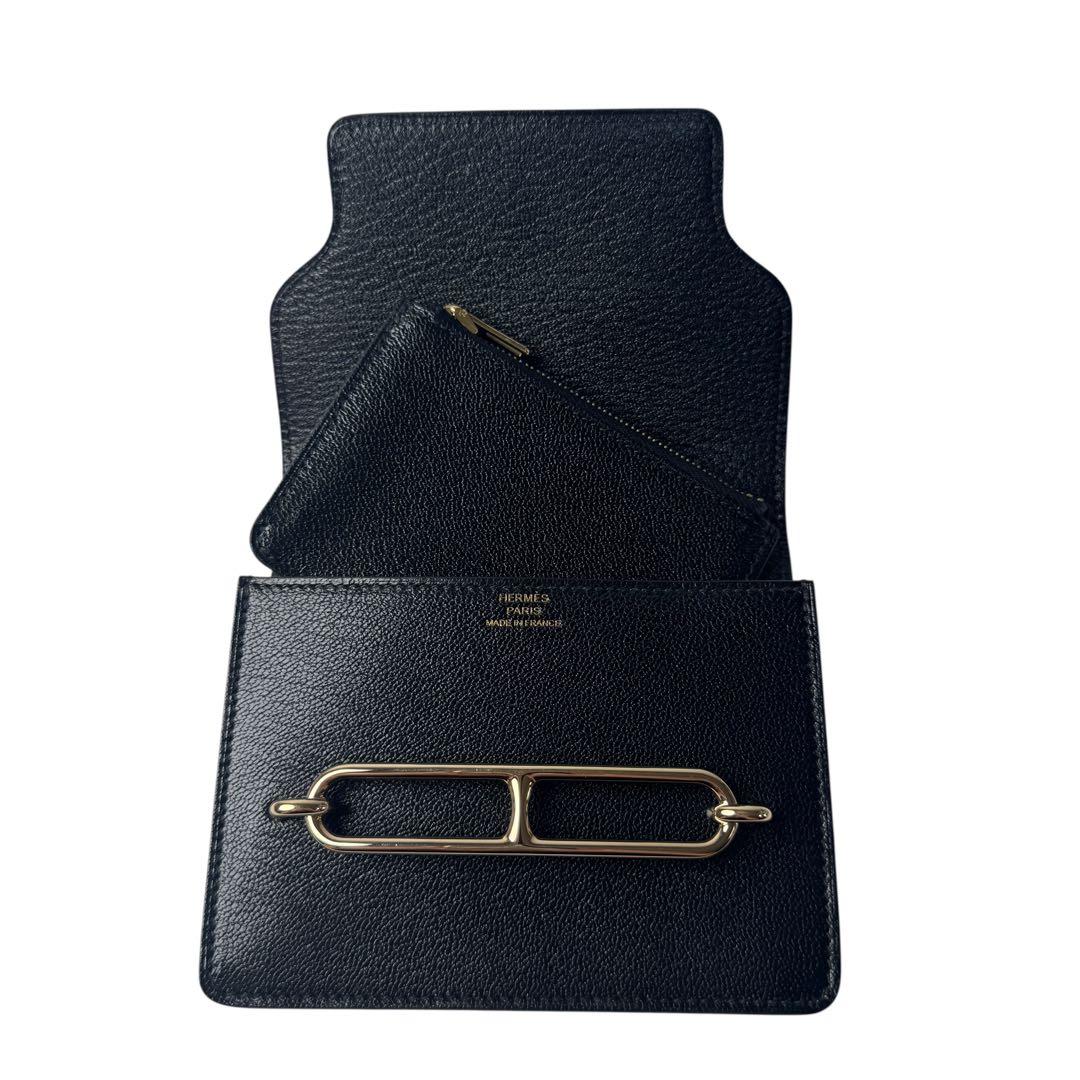 Hermes Roulis Slim Wallet Black Coin Case — view 7