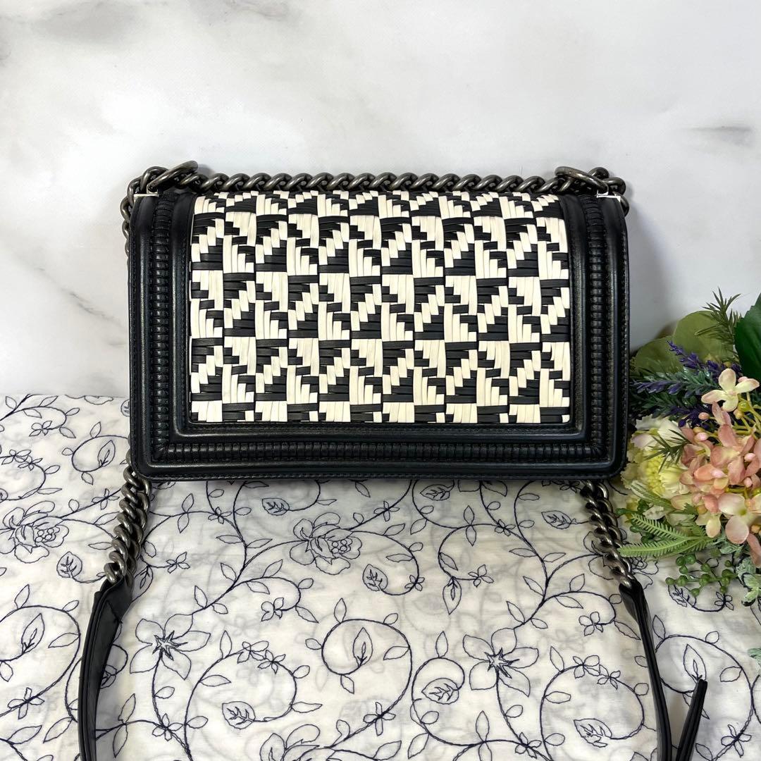 Chanel Boy Bicolor Black Silver Shoulder — view 2