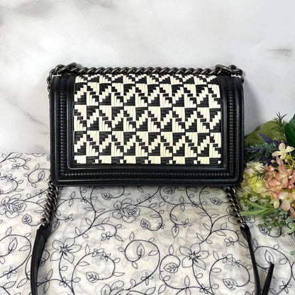 Chanel Boy Bicolor Black Silver Shoulder — view 2