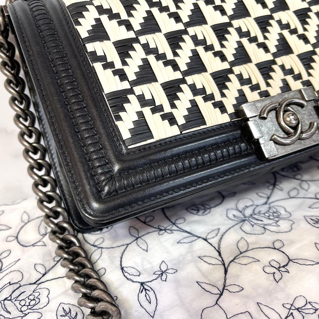 Chanel Boy Bicolor Black Silver Shoulder — view 3