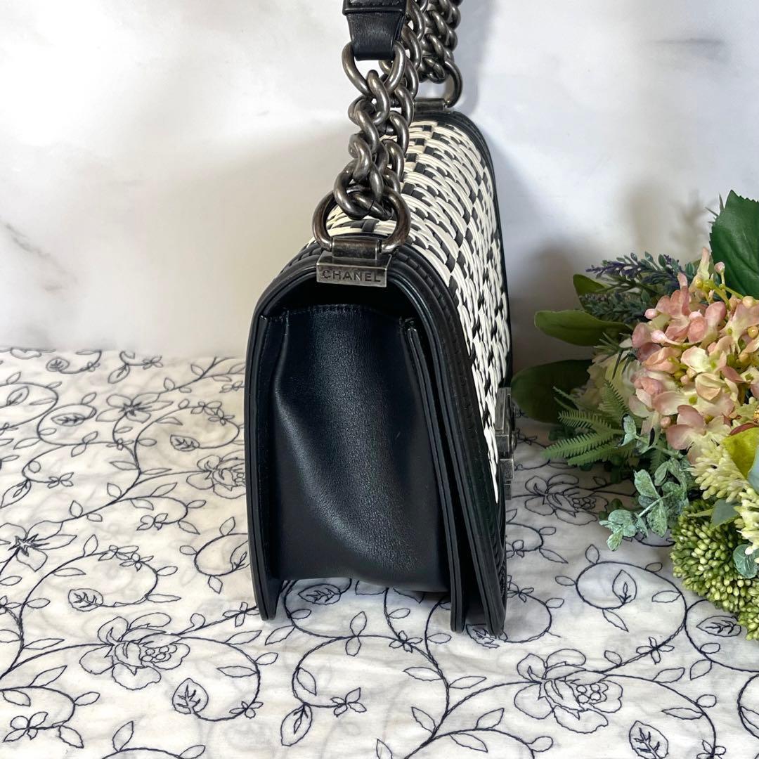 Chanel Boy Bicolor Black Silver Shoulder — view 6