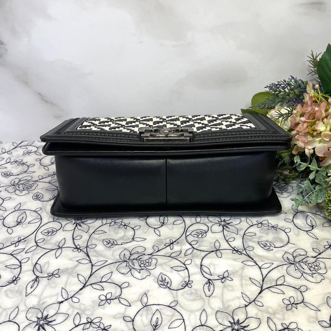 Chanel Boy Bicolor Black Silver Shoulder — view 7