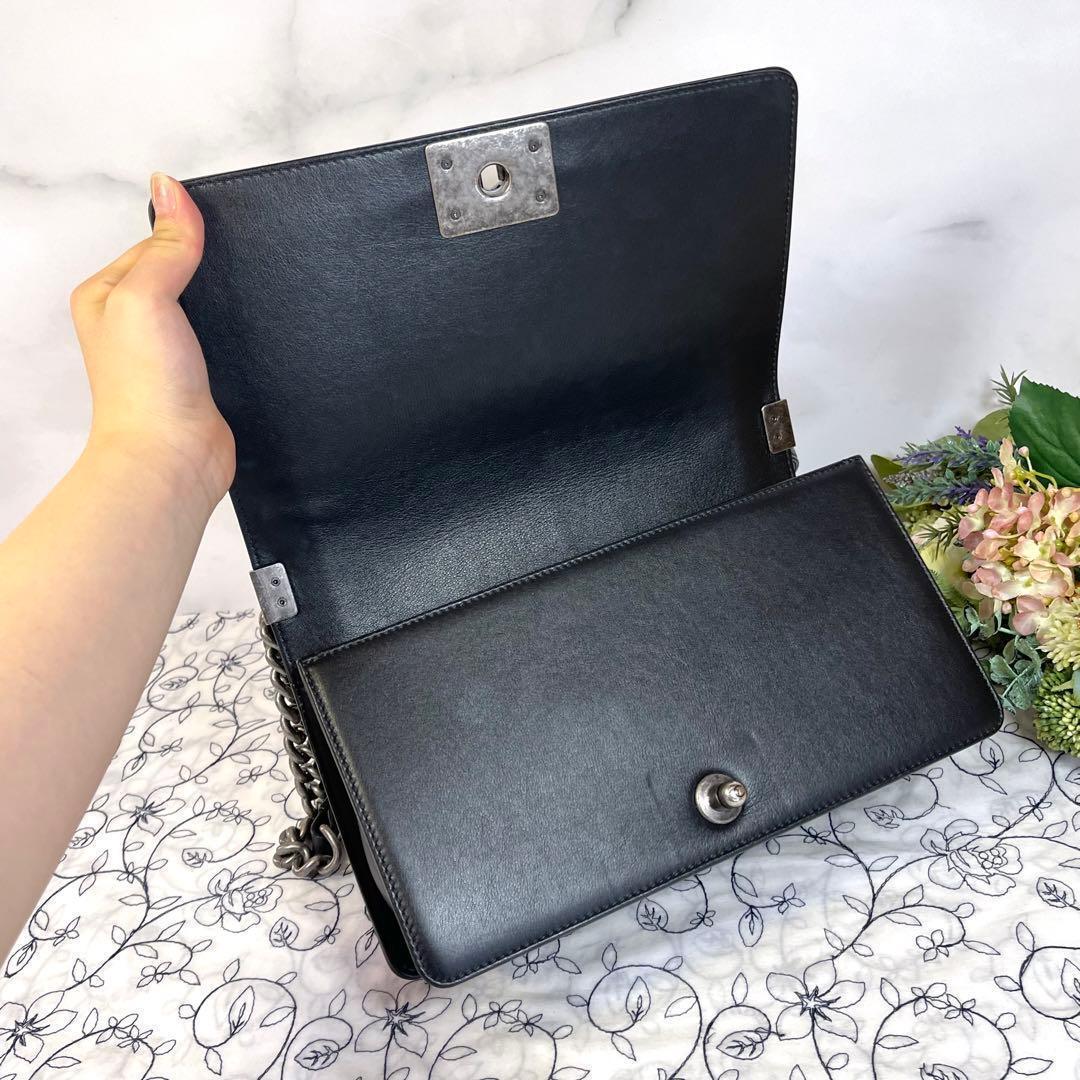 Chanel Boy Bicolor Black Silver Shoulder — view 8