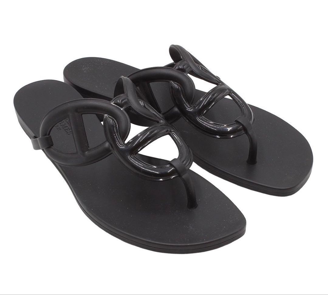 Unused Hermes Egeri Thong Anchor Chain Flat Sandals