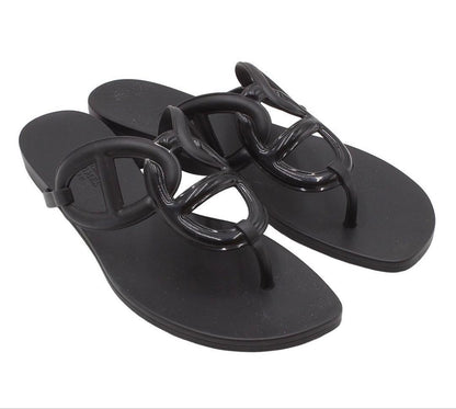 Unused Hermes Egeri Thong Anchor Chain Flat Sandals