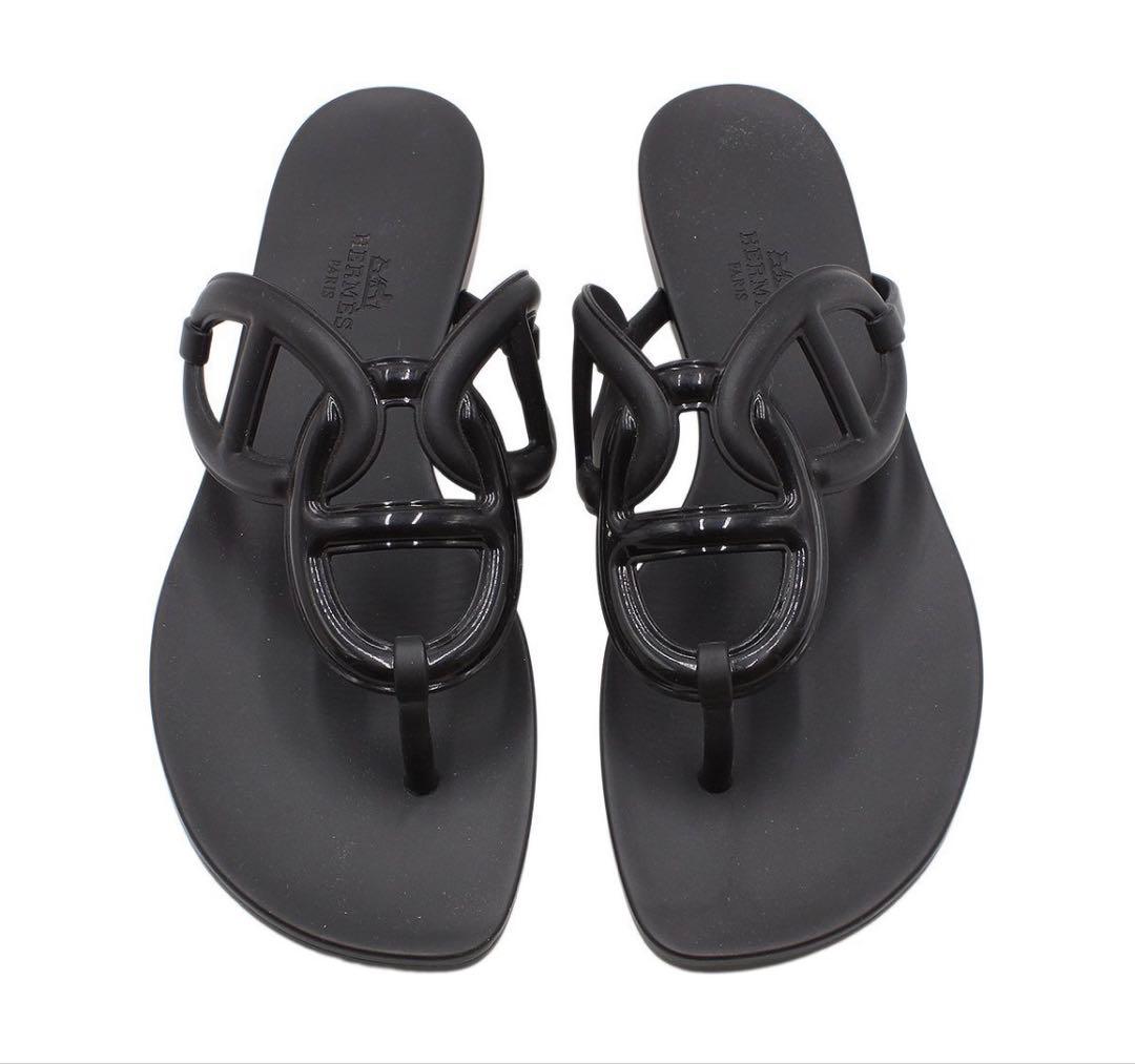 Unused Hermes Egeri Thong Anchor Chain Flat Sandals