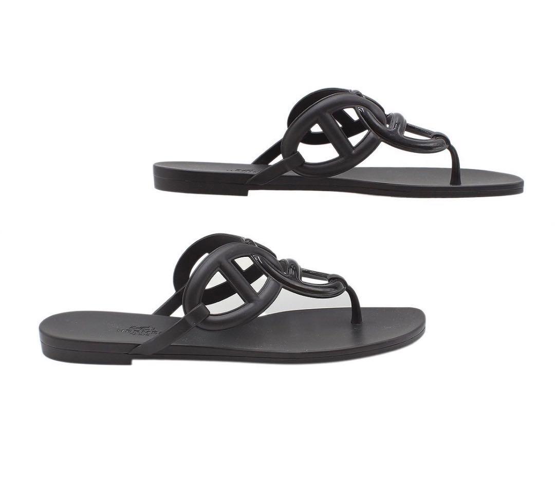 Unused Hermes Egeri Thong Anchor Chain Flat Sandals