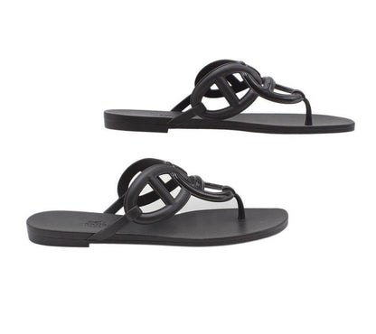 Unused Hermes Egeri Thong Anchor Chain Flat Sandals