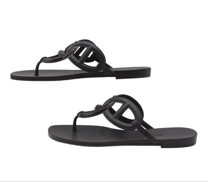 Unused Hermes Egeri Thong Anchor Chain Flat Sandals