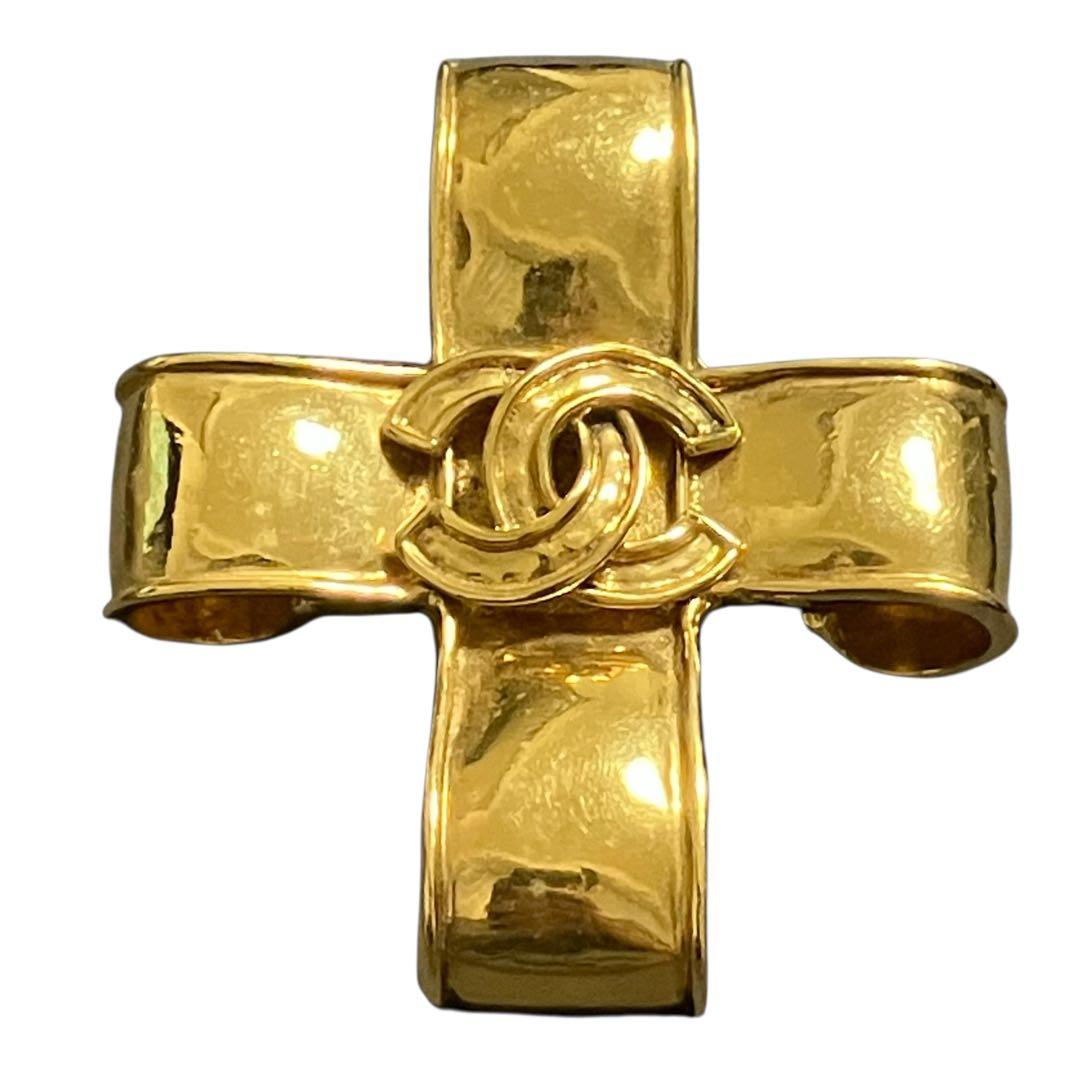 Chanel Gold 1994 Cross Brooch K_065