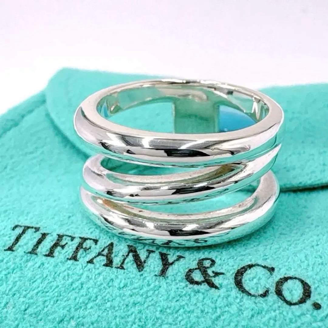 Tiffany & Co Diagonal Ring Size 13 925 Silver