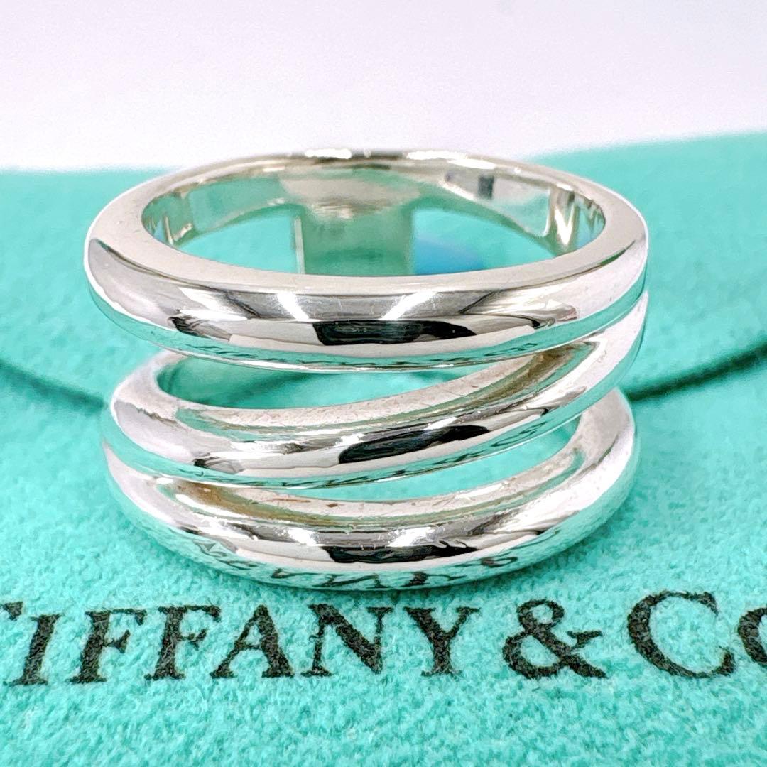 Tiffany & Co Diagonal Ring Size 13 925 Silver