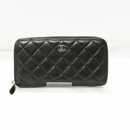 Chanel Zip Around Wallet Silver