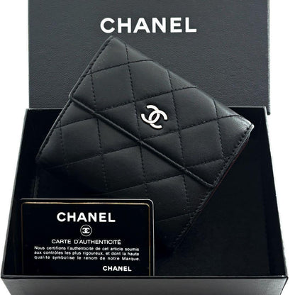 Chanel Wallet Quilted Lambskin Snap Bifold