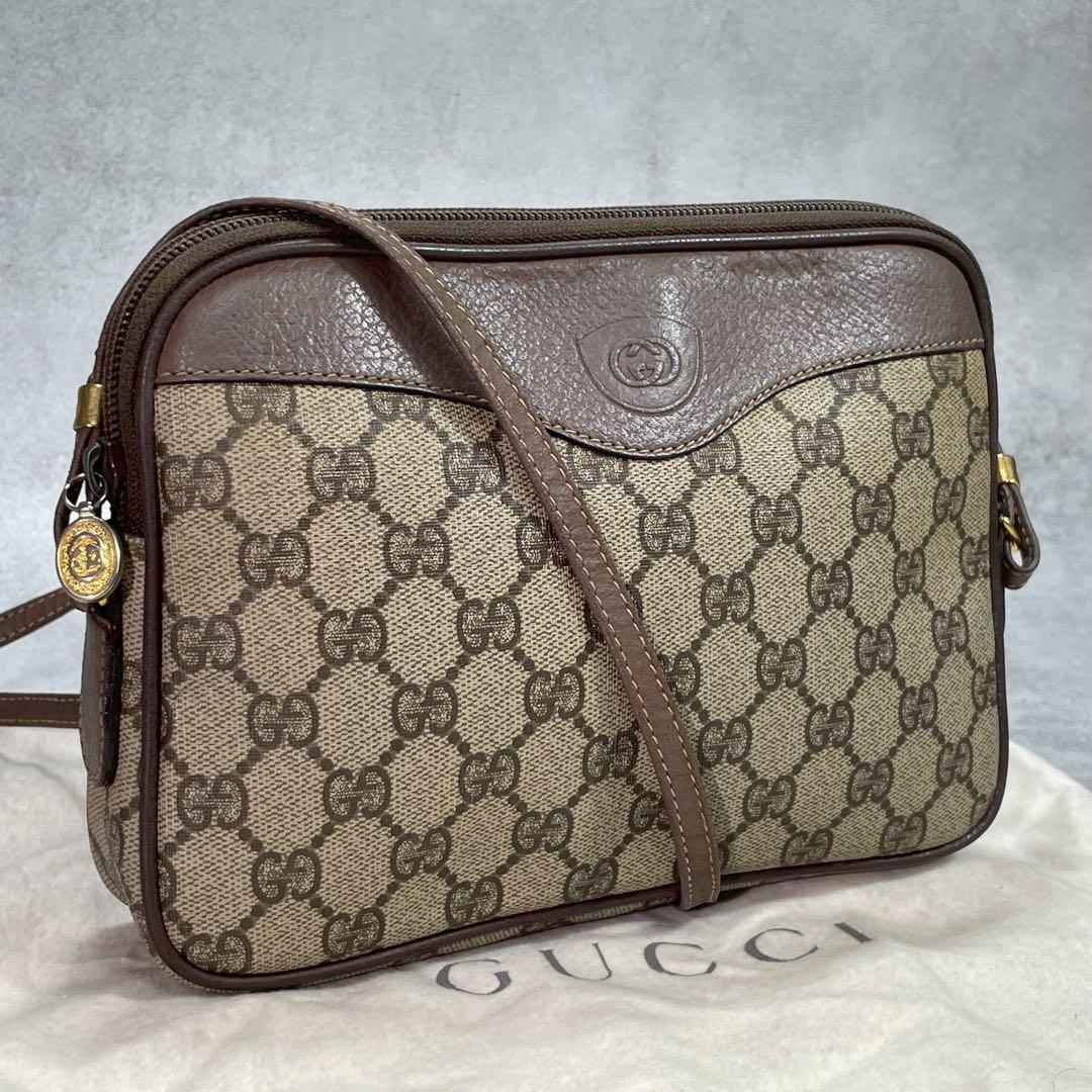 Gucci GG Shoulder Bag Brown Beige Logo
