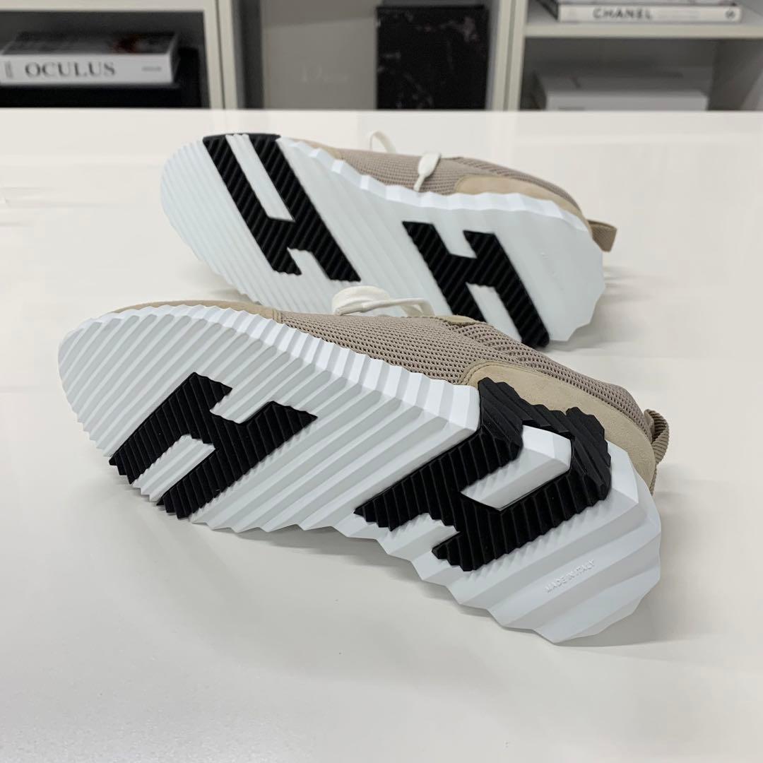 Hermes Bouncing Fabric Suede Sneakers Beige