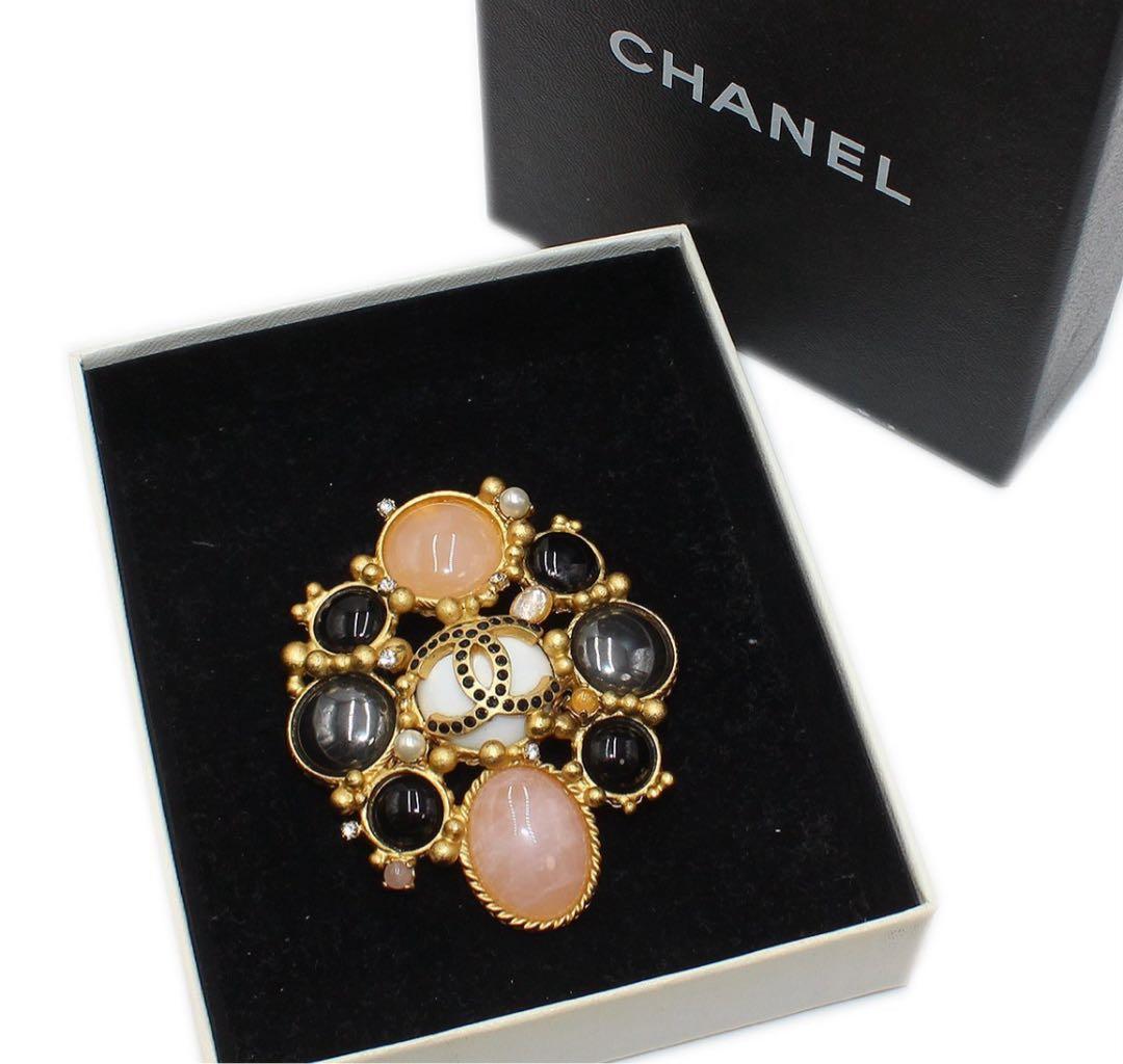 Chanel Coco Mark Colored Stone Brooch 01A
