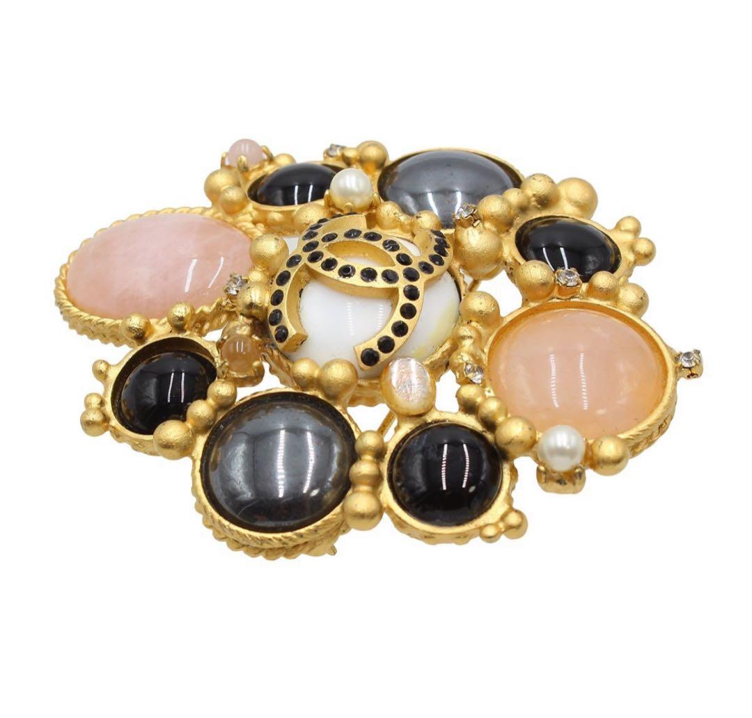 Chanel Coco Mark Colored Stone Brooch 01A