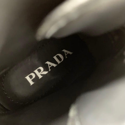 Prada Monolith Triangle Logo Re-Nylon Leather Combat Boots — view 8