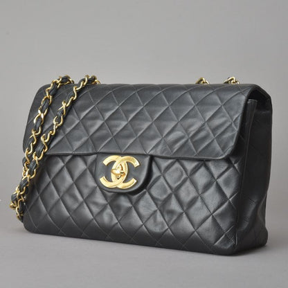 Chanel Chanel Deca Quilted 34 Chain Shoulder Bag Black