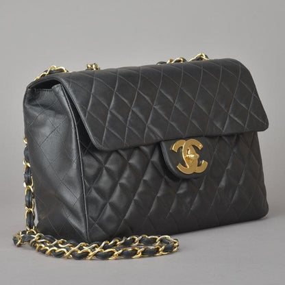 Chanel Chanel Deca Quilted 34 Chain Shoulder Bag Black