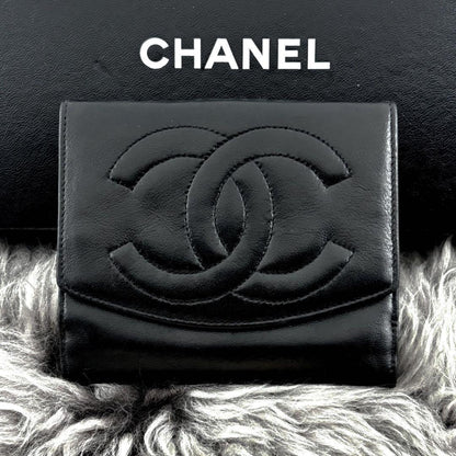Chanel Wallet Coco Stitch Jumbo CC Logo Hook Bifold