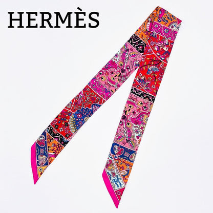 Hermes Twilly Scarf in the Land of Flowering Birds Tagged Excellent Condition