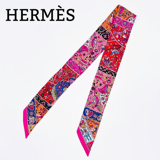 Hermes Twilly Scarf in the Land of Flowering Birds Tagged Excellent Condition