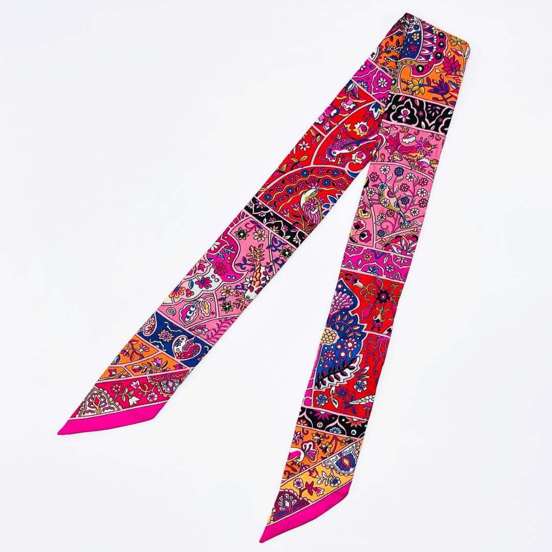 Hermes Twilly Scarf in the Land of Flowering Birds Tagged Excellent Condition