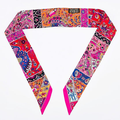 Hermes Twilly Scarf in the Land of Flowering Birds Tagged Excellent Condition