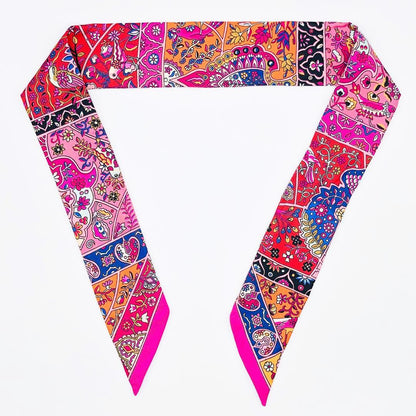Hermes Twilly Scarf in the Land of Flowering Birds Tagged Excellent Condition