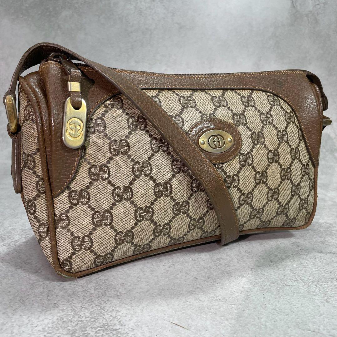 Gucci GG Sherry Line Shoulder Bag Brown Logo