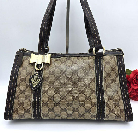 Gucci Handbag Bag GG Crystal Brown