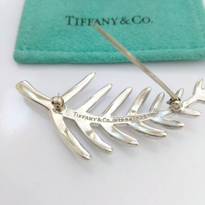 Tiffany Leaf Brooch Silver 1996
