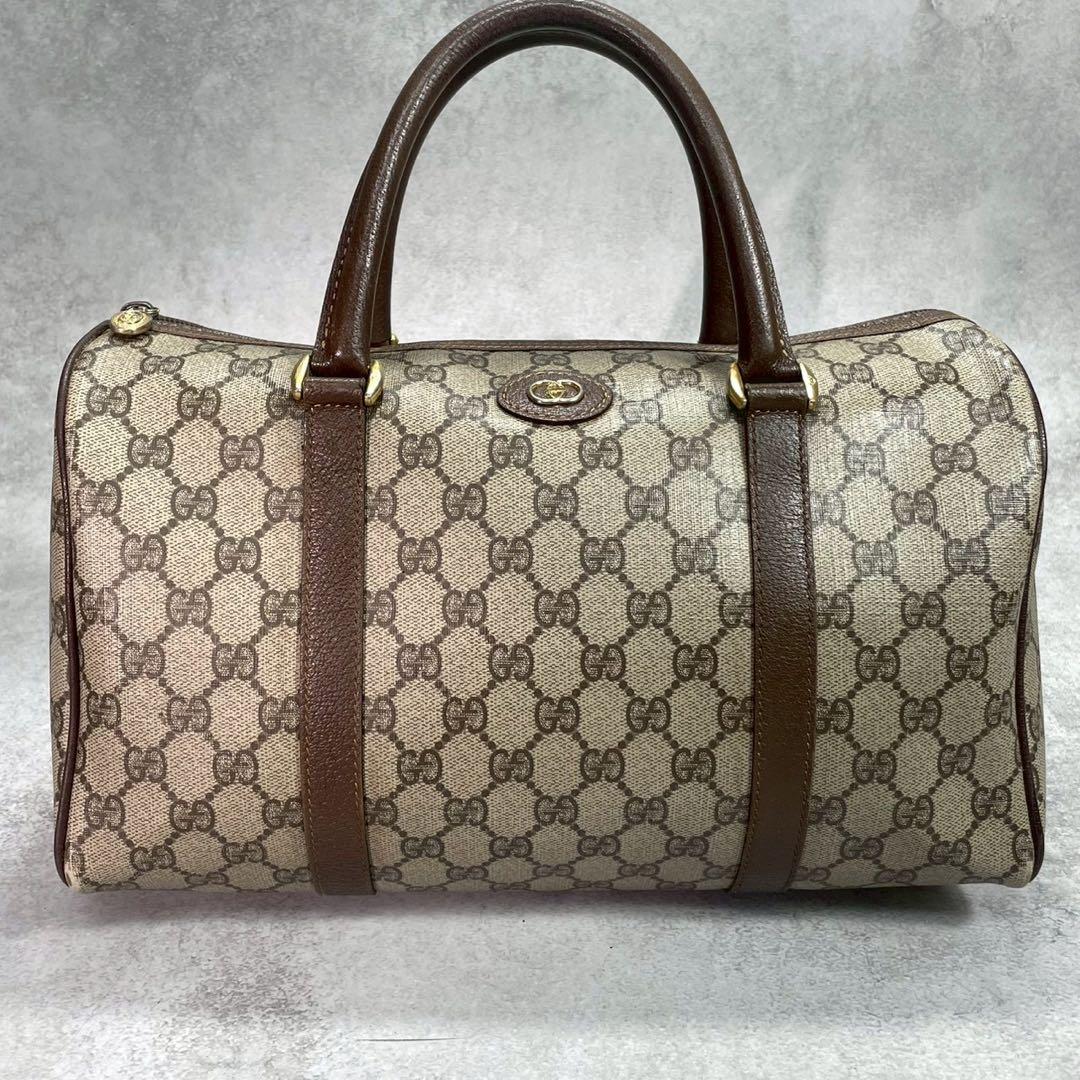Gucci GG Boston Bag Hand Brown Leather Logo — view 2