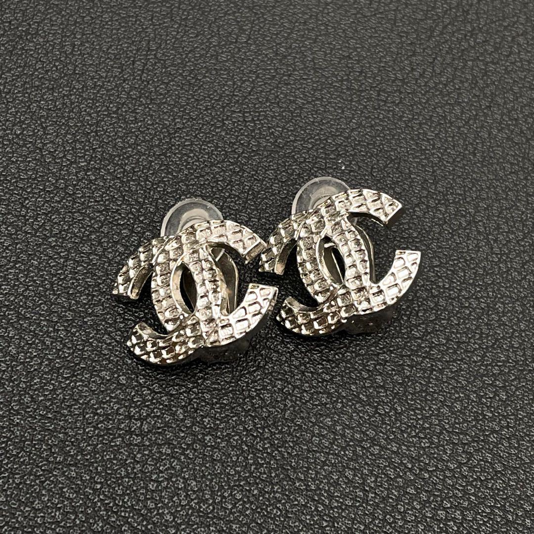Chanel CC Logo Earrings Silver Icon Coco — view 2