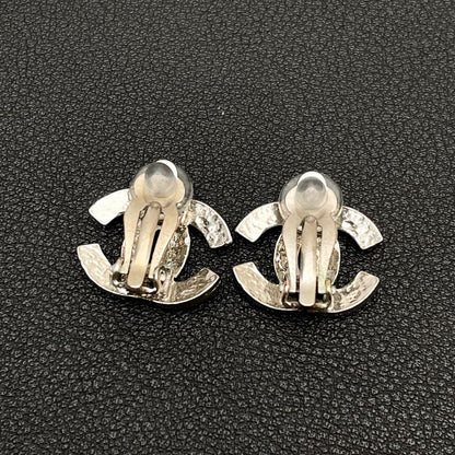 Chanel CC Logo Earrings Silver Icon Coco — view 4