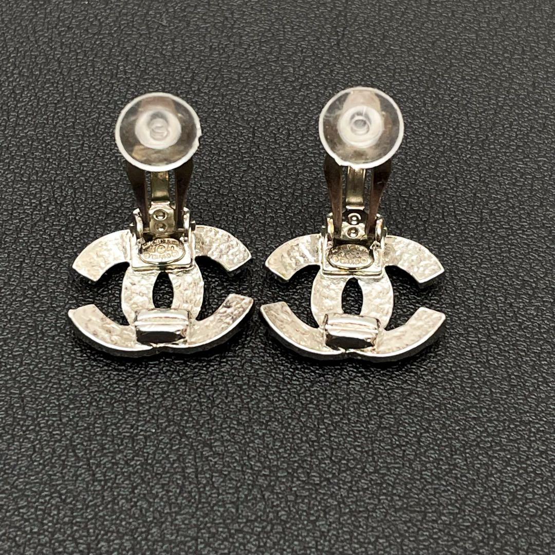Chanel CC Logo Earrings Silver Icon Coco — view 6