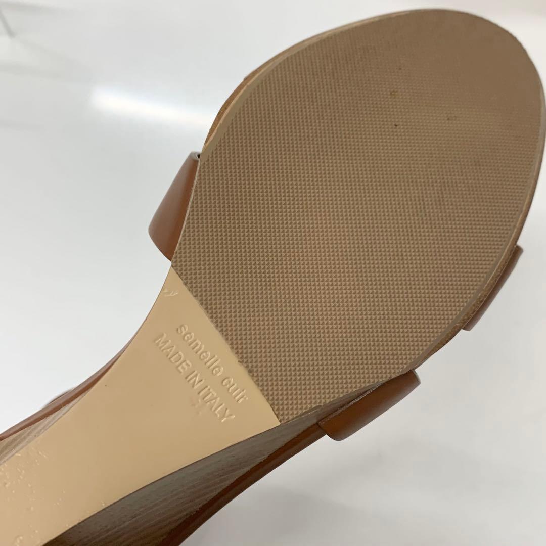 Hermes Legend Leather Wedge Sole Sandals Brown