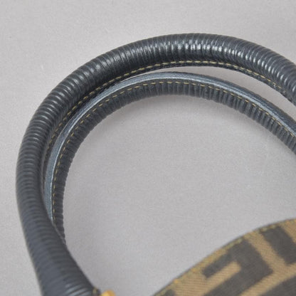 ◇fendi Zucca Handbag Jacquard Leather Brown