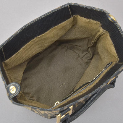 ◇fendi Zucca Handbag Jacquard Leather Brown