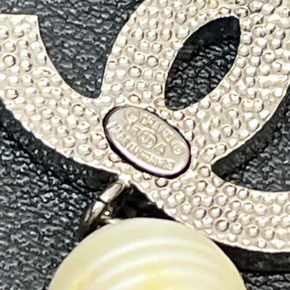 Chanel Cocomark Rhinestone Earrings 05A Swing Pearl