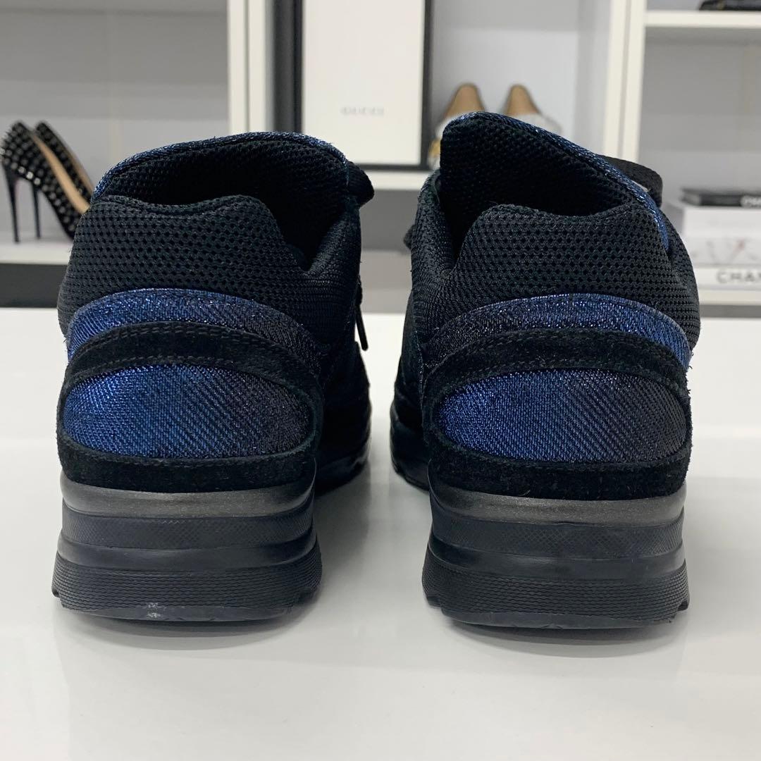 Chanel Cocomark Fabric Sneakers Metallic Black Blue