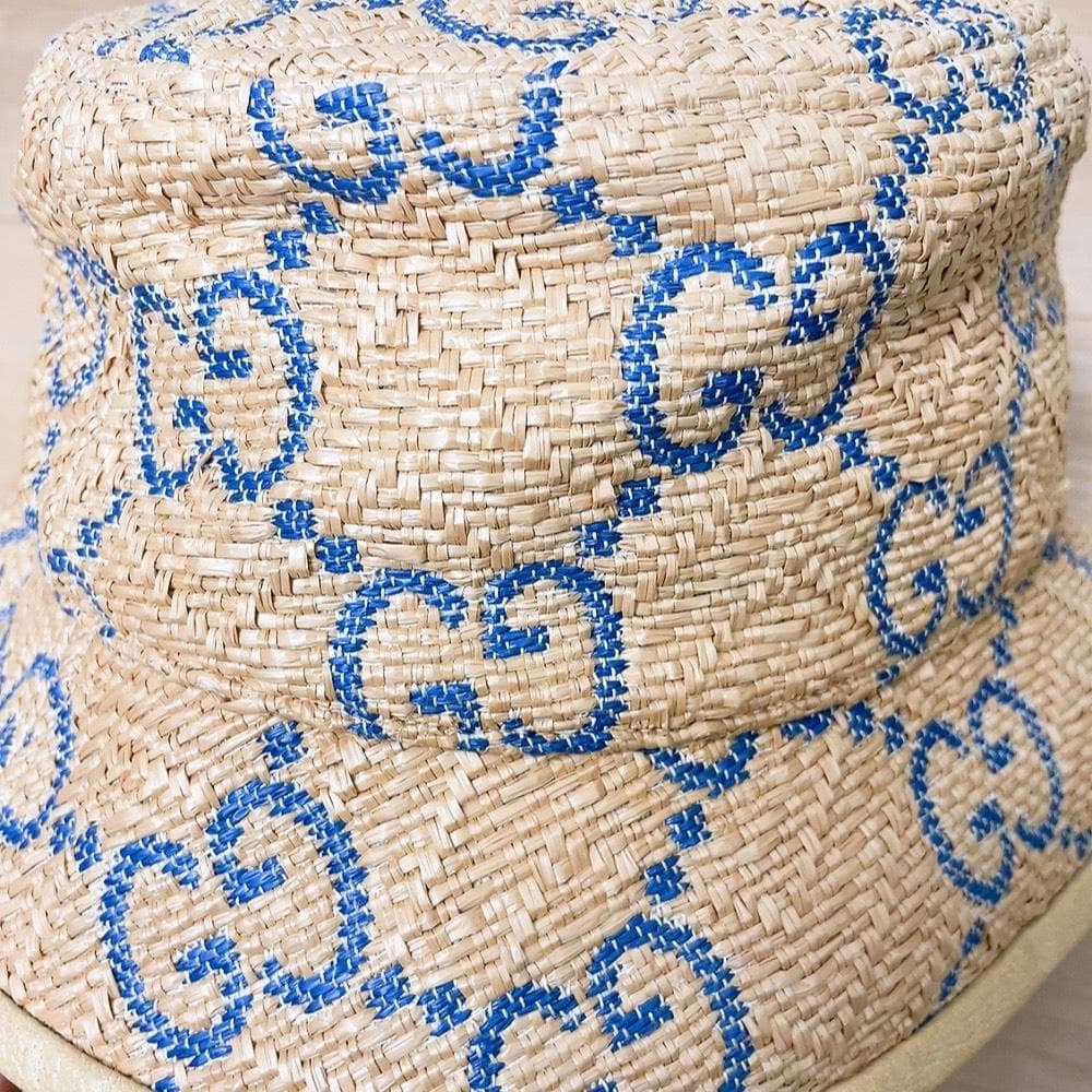 Gucci GG Raffia Bucket Hat M 57 cm — view 2
