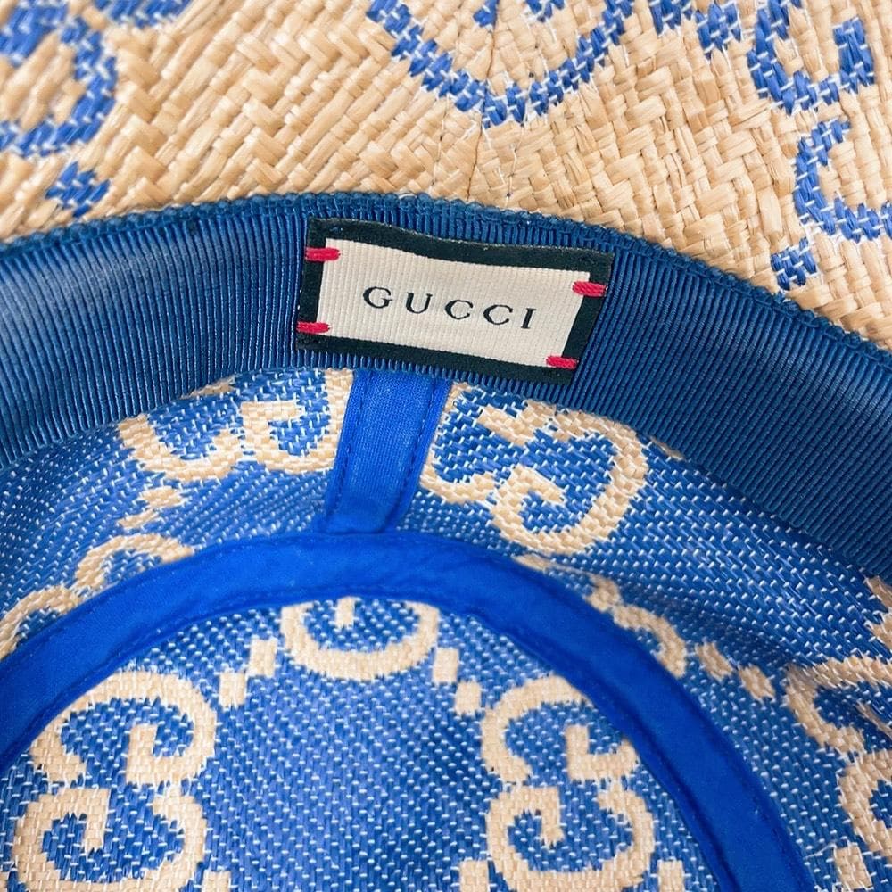Gucci GG Raffia Bucket Hat M 57 cm — view 6