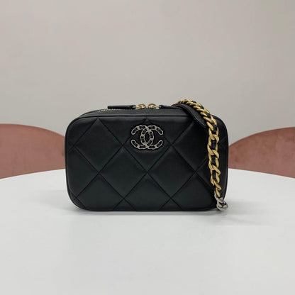 Chanel 19 Quilted CC Logo Lambskin Shoulder