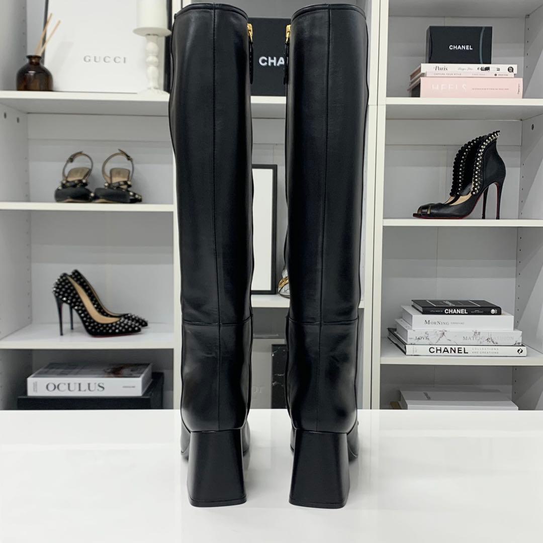 Gucci Horsebit Leather Long Boots Black — view 5