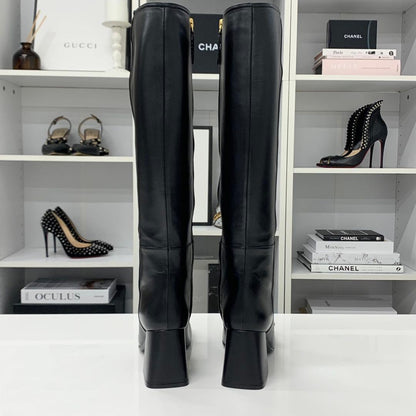 Gucci Horsebit Leather Long Boots Black — view 5